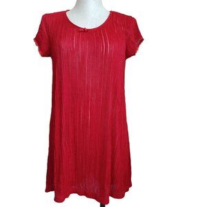Victorias Secret Nightgown Red Pleated Vintage Gold Tag Size Small